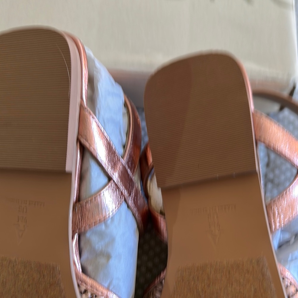 Pilcro Rose Gold Woven Slingback Mules - Picture 3 of 5